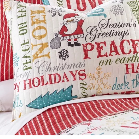 NWT Holiday Christmas “Belle” King Cotton Quilt Set - Picture 3 of 5